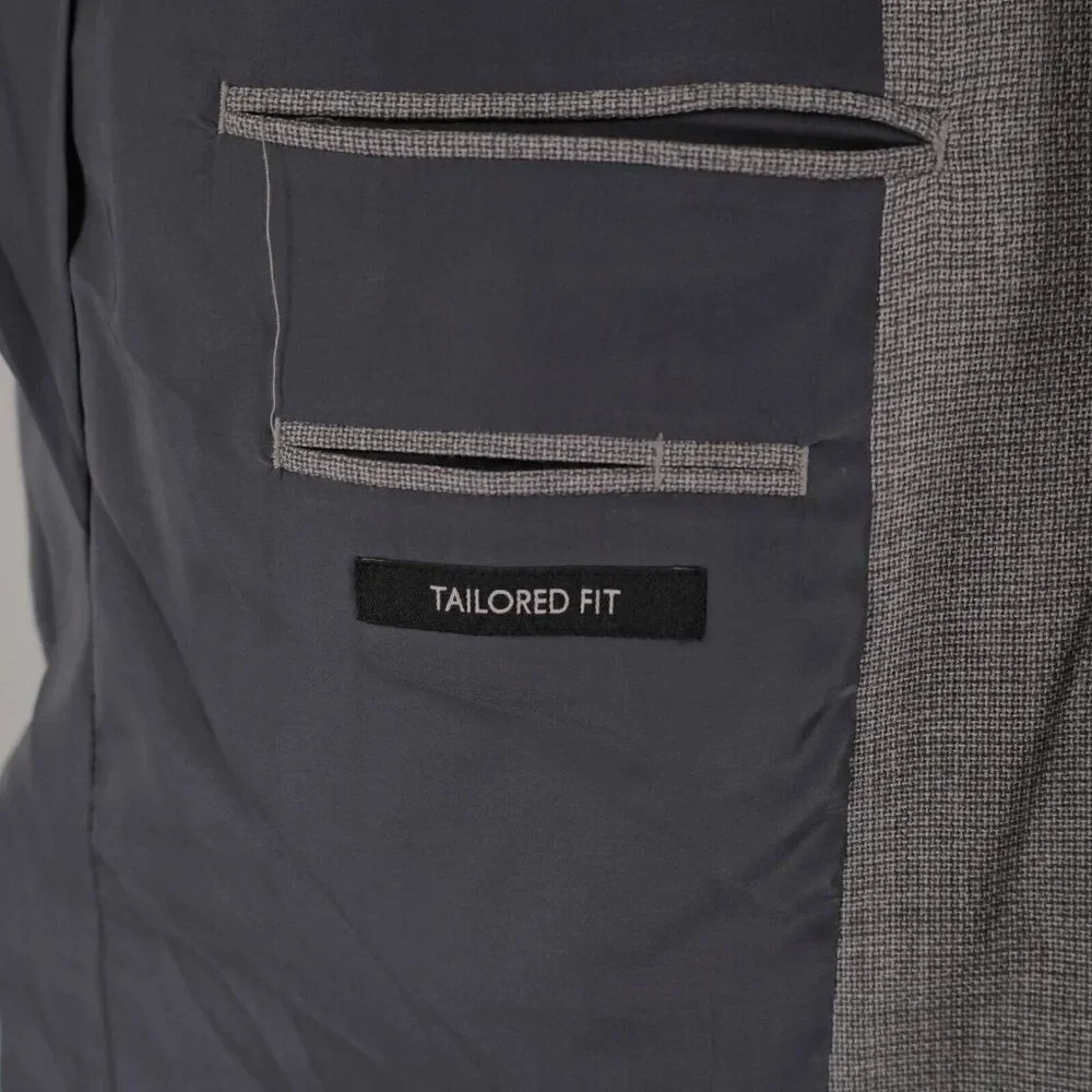 Jos A Bank Traveler's Textured Wool Gray Basketweave 2 Button Sport Coat‎ 42R